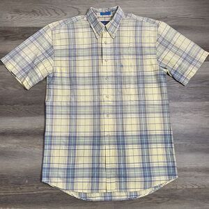 Mens Pendleton Short Sleeve Button Up Shirt M 100% Cotton Pastel Colors Easter